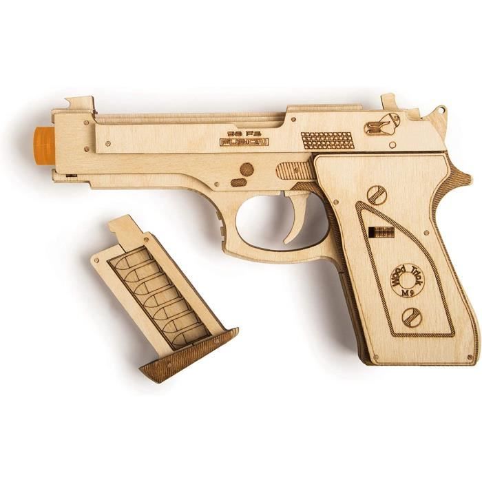 Rubber Band Toy Gun 3D Wooden Puzzles for Adults and Teens to Build