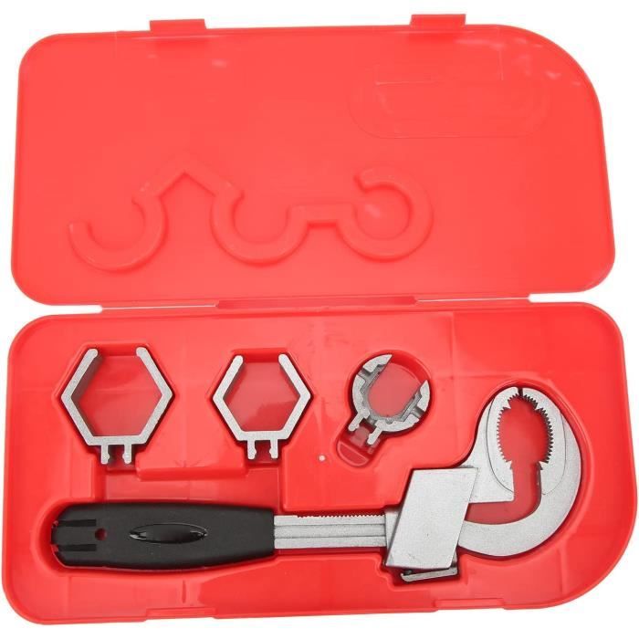 7in1 rouge - Clé De Réparation D'évier Multifonctionnelle , Clé À Outils De Plomberie, Clé De
