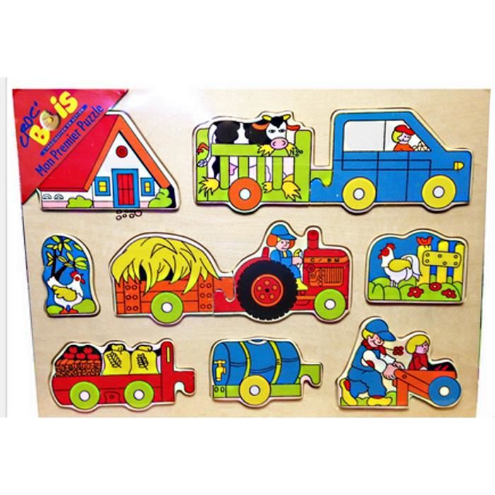 PUZZLE EN BOIS 10 PIECES 30 X 22 CM 1ER AGE 10 MOIS Cdiscount Jeux