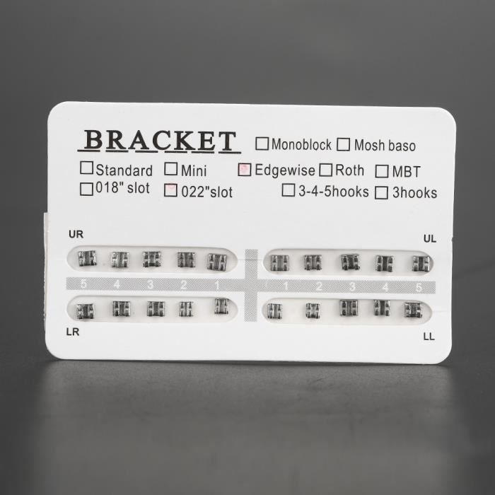 1000 Attaches Orthodontiques Métal MINI Roth .022 Avec Crochets 3-4-5 - Pour Traitements Dentaires