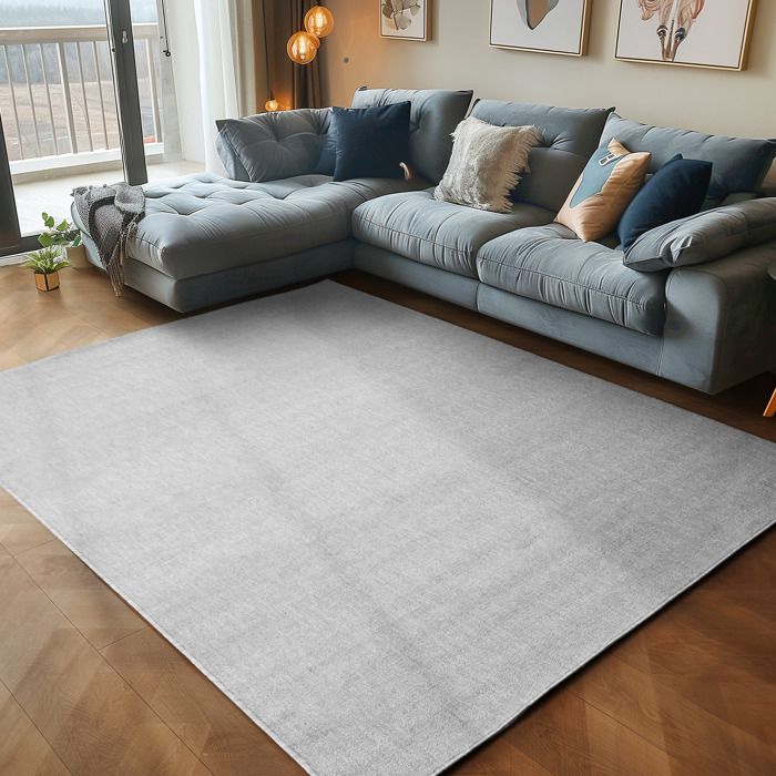 Tapis Salon Vintage Noir 120x170 Cm - Poil Court (12mm), 100% Polypropylène, Antidérapant Jute, Lavable, Certifié Oeko-Tex