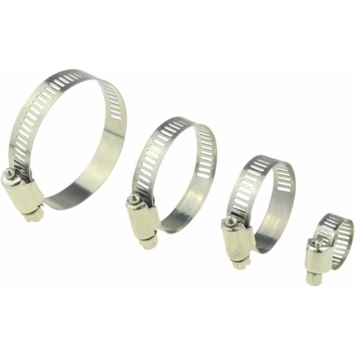 Lot De 8 Colliers De Serrage Inox 304 - Taille D17-19 Mm, Annakideya, Sans Fin
