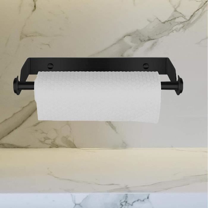 VonBueren Porte-Rouleau essuie-Tout sans perçage | Couleur : argenté | Support de Montage sous l'Armoire ou Mural | Organisateur et Porte-Papier de Cuisine