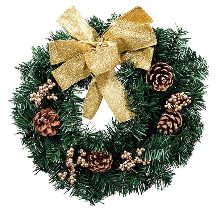 Couronne De Noël Lumineuse Avec Boules - 30 Cm De Diamètre - Fonctionne Sur Piles (2xAA) - Décoration Porte Ou Mur - 2