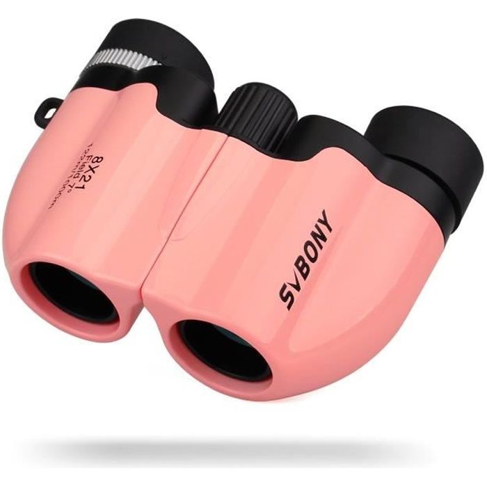 Svbony SV26 8x21mm Jumelles Enfants Binoculaire Prisme Multicouche Cadeau Jeu Éducatif pour Les Enfants (Rose)