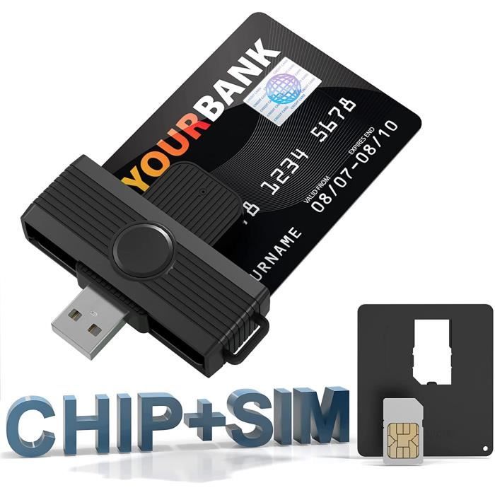 Lecteur de carte Lecteur de carte à puce USB 2.0 CAC ID Carte bancaire Carte  SIM Carte Clone Connecteur Adaptateur de lecteur de car - Cdiscount  Informatique