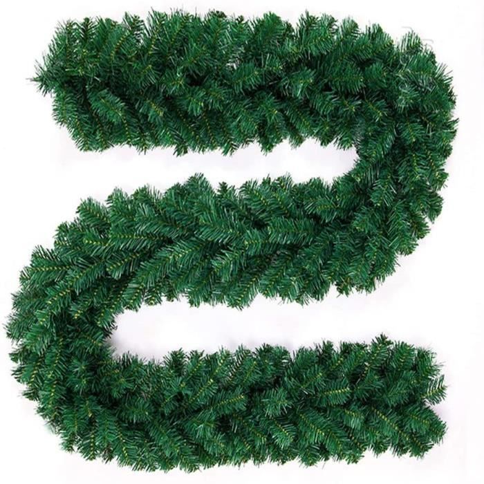 Guirlande De Noël Non Éclairée 2.7m - Décor Ronce Verte Pour Porte, Cheminée