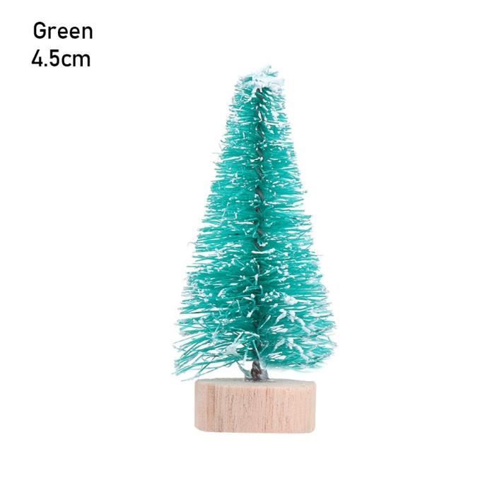 Green4.5CM Mini sapin de noël en bois, 12 pièces, plantes
