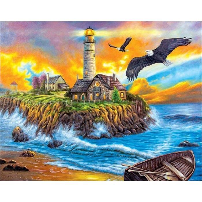 Kit Diamond Painting 5D - Motif Pilier 40x30 Cm - Mosaïque Avec Strass - Ikonka - Neuf