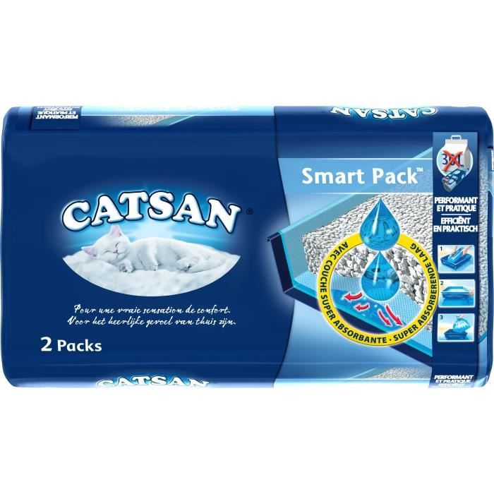 CATSAN Litière et sac prêt à poser Smartpack 2 x 4 l - Pour chat