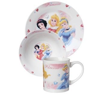 PRINCESSES - Set petit déjeuner : assiette, bol…