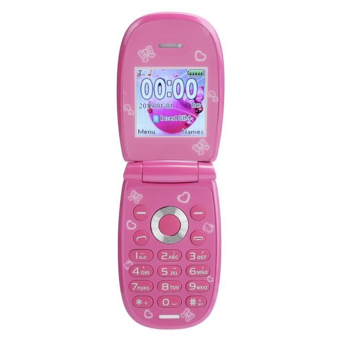 Duokon Téléphone mobile Mini Téléphone Portable à Clapet 1,44 po Double  Carte Double Veille 32MB+32MB 100‑240V US Plug(Rose ) - Cdiscount Téléphonie