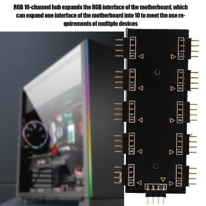 Câble d'extension de ventilateur RVB pour carte mère PC MOD Hub 10 ...