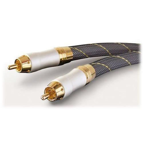 Câble Haut-Parleurs Dynavox Haut De Gamme - 3m - Fiches Bananes/Cosses Or 24K - Blindé Noir