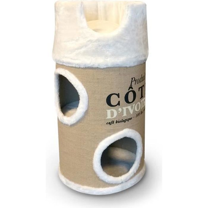 D&D Homecollection Cote d'Ivoire Catdome 34 x 34 x 72 cm - 4,3 kg - Crème - Pour chat