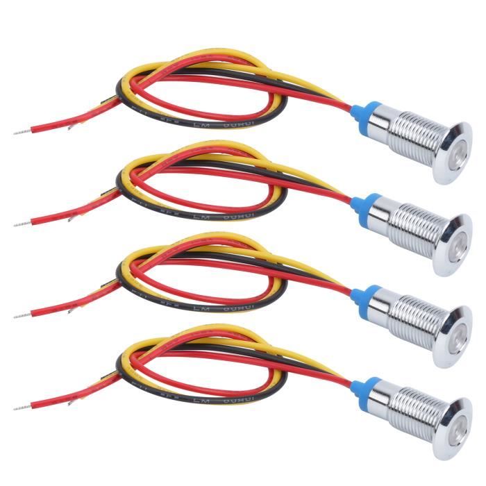 Indicateurs Led 10mm Lot De 4 Voyants LED 10mm étanches IP65 - 12