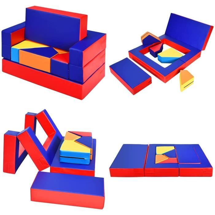 Canapé Modulaire 2 Places pour Enfants en Mousse, Canapé Enfant Canapé Modulaire 2 Places pour Enfants en Mousse, Canapé Enfant