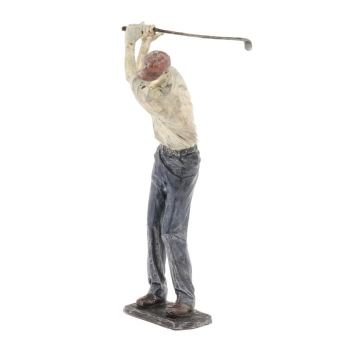 Homme Golfeur Statue Ornement Arts Sculpture Alancant Un Golf Sport Oeuvre Ureau A Domicile Club Decoration A Collectionner B Cdiscount Maison