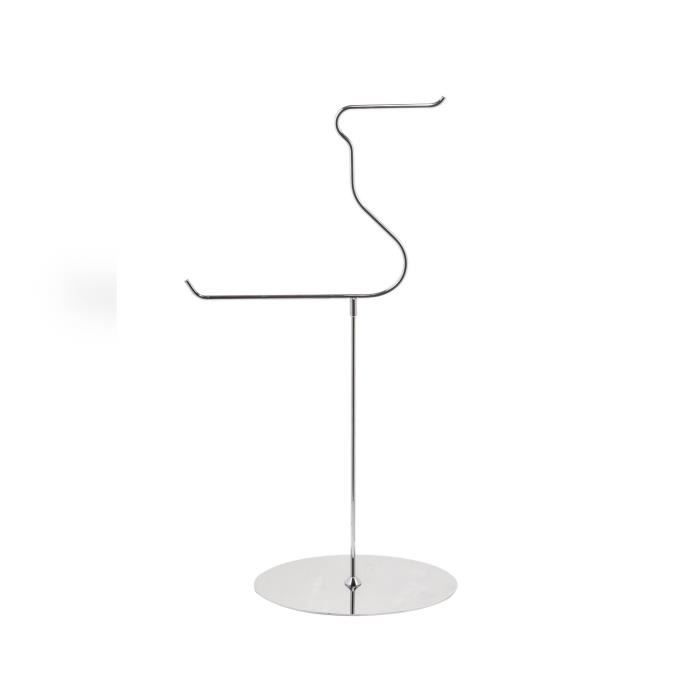 Porte-serviettes Sur Pied En Verre Blanc - Modèle Zero - 78x28x20 Cm - Finition Chromée - 11