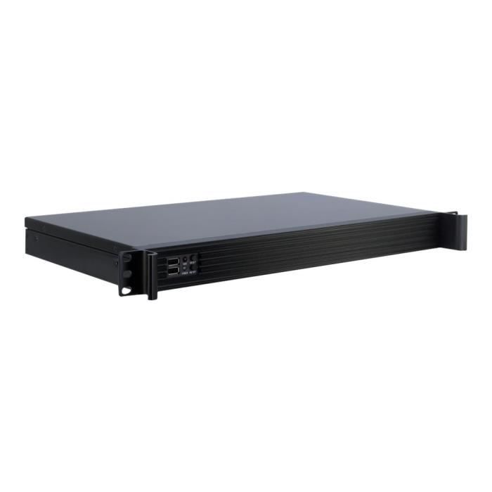 Boîtier rack-montable 1U Inter-Tech K-126L pour carte mère Mini ITX sans alimentation et avec 2 ports USB