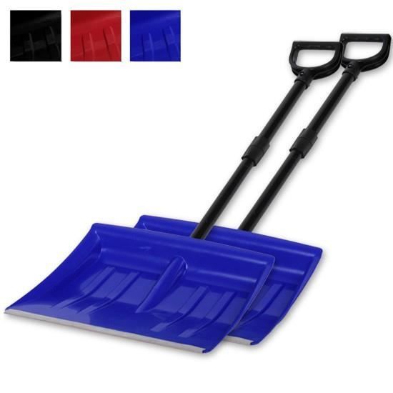 Lot De 2 Pelles à Neige BAUSTER 38x47,5 Cm - Bord Aluminium Robuste, Lame Plastique Durable, Idéale Pour Allée, Sciure Et Surfaces Commerciales
