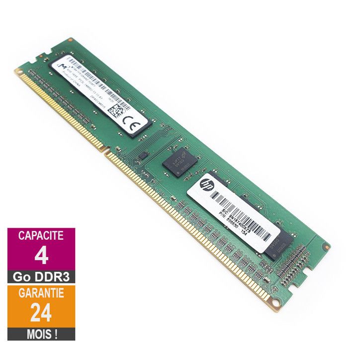 Barrette Mémoire 4Go RAM DDR3 Micron MT8KTF51264AZ 1G9P1 DIMM PC3L-14900U 1Rx8 - Micron