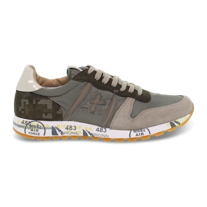 Premiata BASKET PREMIATA 2814 en chamois nylon beige vert Homme