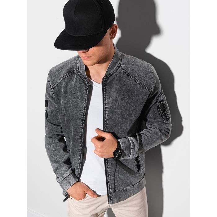 Veste en jean shop zippé homme