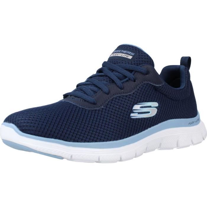 Basket Skechers - 113180 - Bleu - Femme - Lacets - Textile