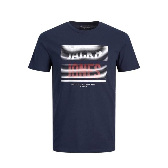 T-shirt Homme Jack & Jones Blulucas - Marron, Manches Courtes, Col Rond - 100% Coton Coupe Régulière