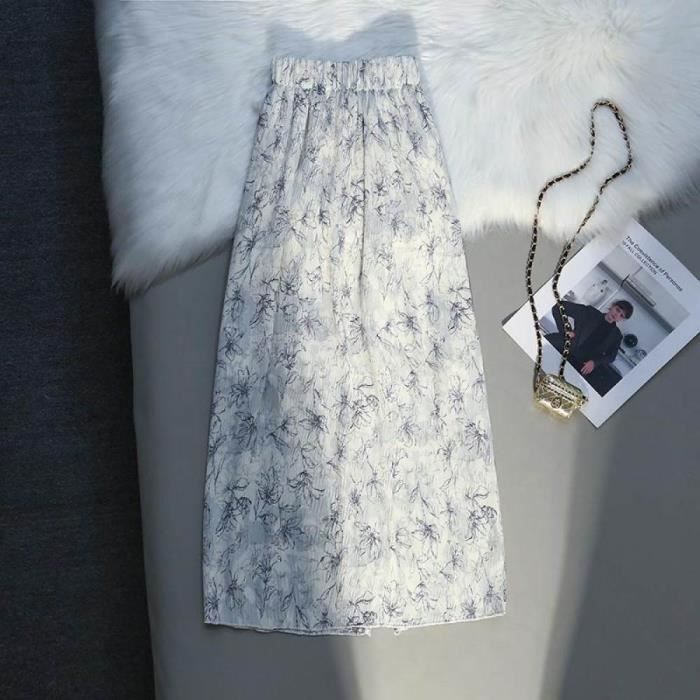 Jupe Femme Yumi Bleue Taille 10 – Ligne A Mi-longue – Imprimé Animal – état Parfait