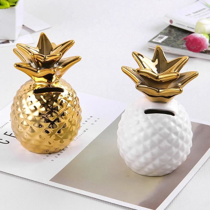 Ananas décoratif doré 44 cm – Céramique, occasion