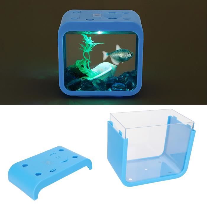 Comparer les prix de Aquarium OMABETA avec lumière LED - Mini aquarium détachable - Betta - Bleu, blanc, rouge, vert, violet