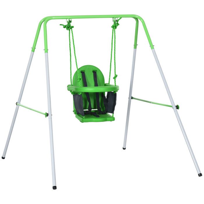Portique balançoire enfant 6- 122x146x122cm Vert
