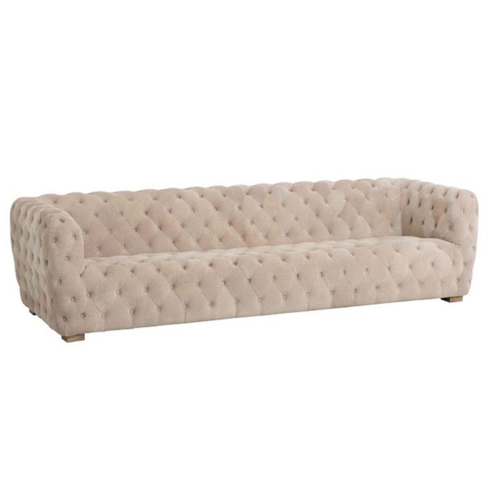 Canapé 3 Places Capitonné Royal 239cm Beige