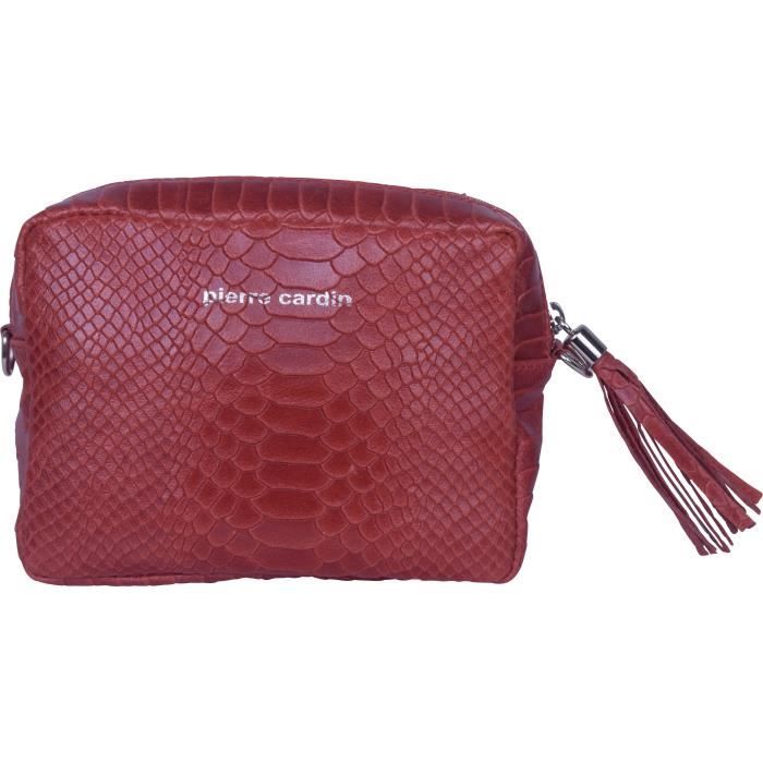 Pierre Cardin Pochette Homme Bandoulière - Sac Bandoulière Homme Cuir 23x26x10 Cm - Sac Homme Bandouliere - Ceinture 150 Cm, Poches Spacieuses - Camel