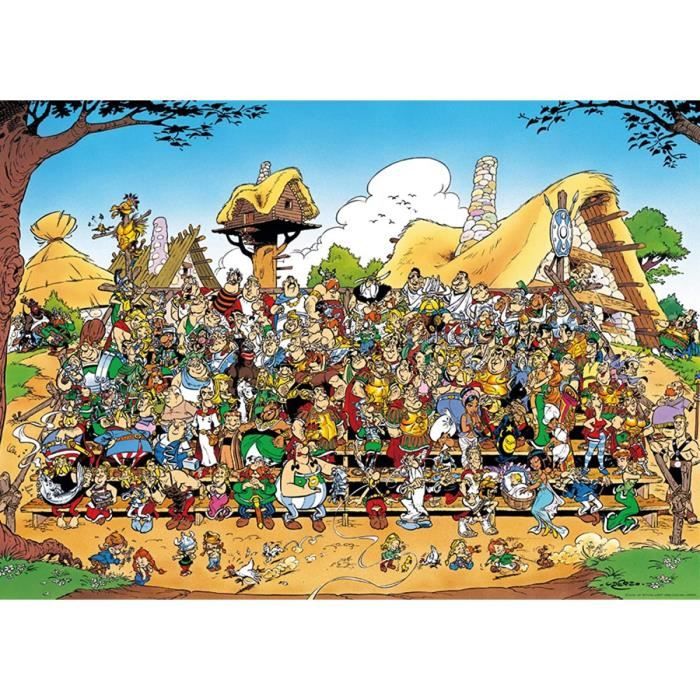 Puzzle Adulte Le village dAstérix - 1000 Pieces - Collection BD Chien Idéfix Les Romains - Obélix - Cléopatre - Druide