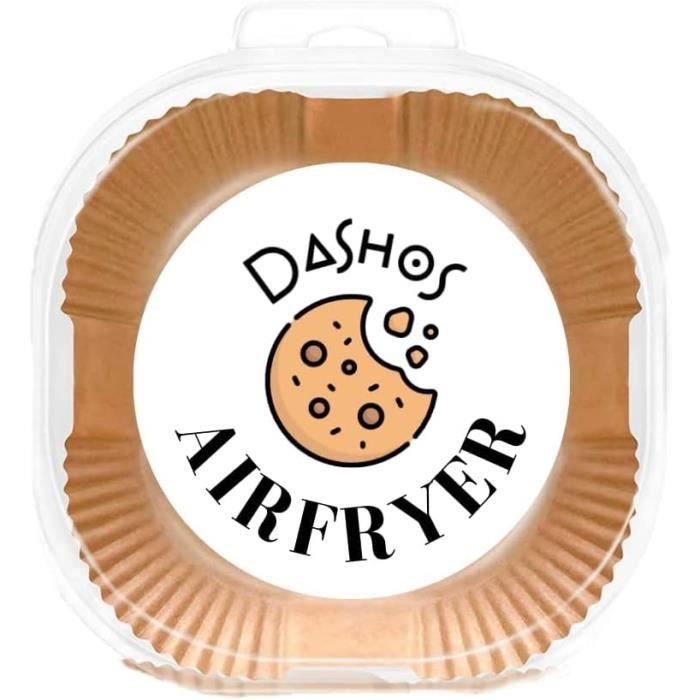 BISINIE Papier Sulfurisé Friteuse Air - 100 Pièces Carrées 20cm - Antiadhésif Micro-Ondes - Écologique