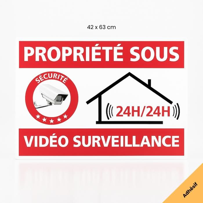 Lot De 5 Plaques Alarme Vidéo Surveillance - Dimensions 20x15 Cm, Plastique - Marque TK Thermalking