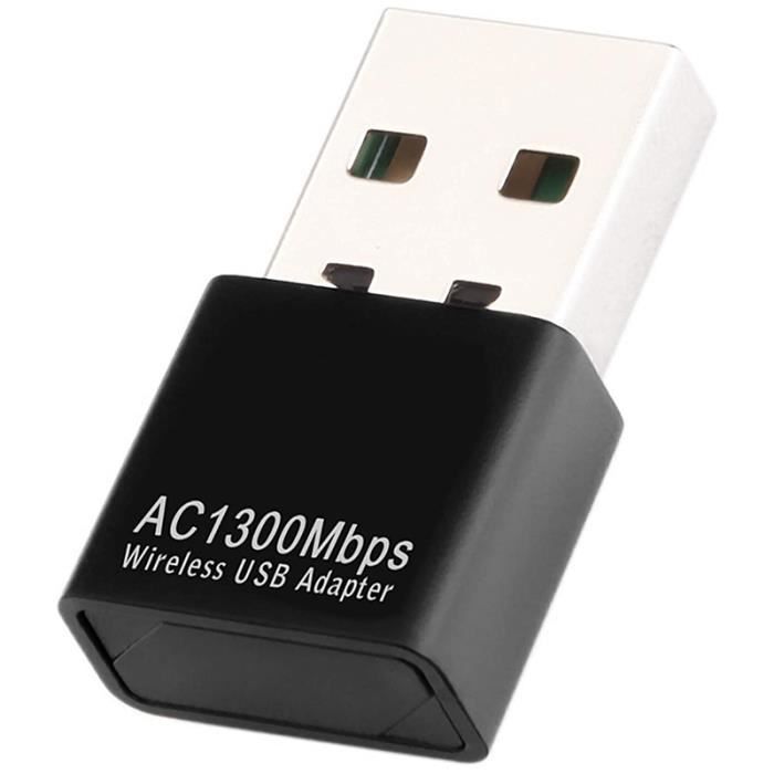 Adaptateur WiFi USB pour PC, Adaptateur RéSeau Sans Fil AC1300Mbps, 802.11Ac avec Double Bande 2