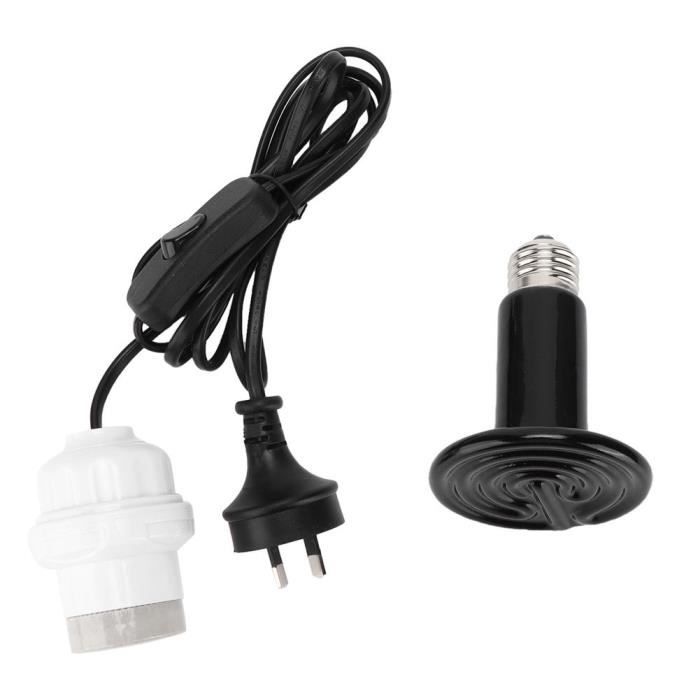 Comparer les prix de Sonew lampe chauffante pour reptiles Support de lampe chauffante E27 avec ampoule émettant de la chaleur en céramique infrarouge