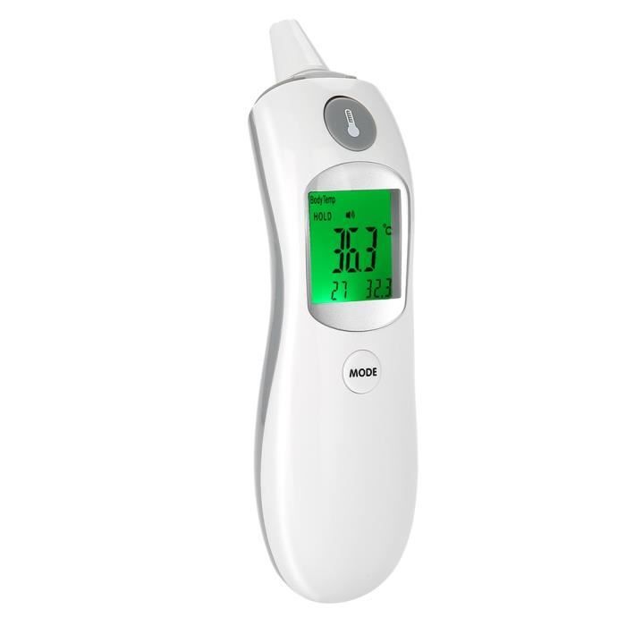 Thermomètre Frontal Infrarouge Sans Contact – Mesure En 1 Seconde – Plage 32°C à 42,5°C – Pour Bébé Et Adulte – Alerte Fièvre