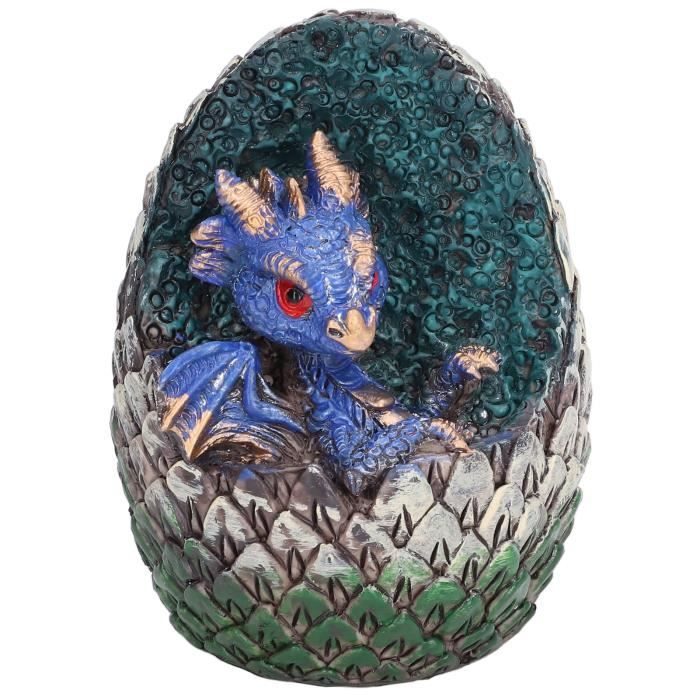 YueWan Œuf De Dragon En Résine Avec Socle – Décoration Bureau, Œuf Dinosaure Transparent Avec Dragon Lave, 10,5 X 8,5 Cm