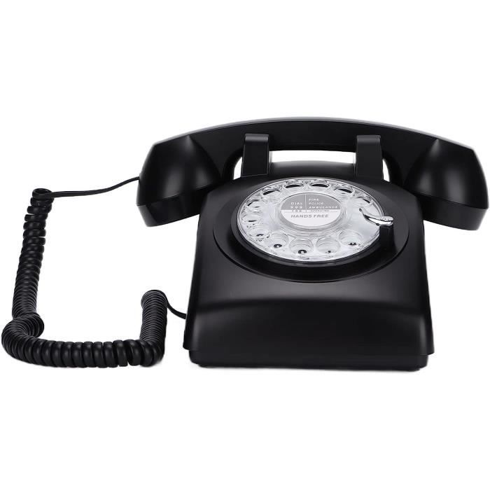 Téléphones À Cadran Rotatif, Téléphone Fixe Vintage Classique, Téléphone  Filaire Classique À L'Ancienne, Fonction Mains Libre[H602] - Cdiscount  Téléphonie