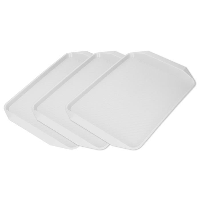 TOPINCN Lot De 3 Plateaux Service Rectangle Plastique PP Épaissi 30,3x43 Cm – Résistants Chaleur, Empilables, Pour Hôtel, Cafétéria, Buffet Vert
