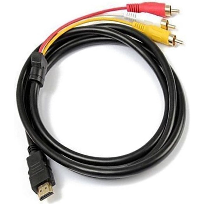 VSHOP® câble HDMI vers RCA, HDMI mâle vers 3RCA AV composite mâle M-M connecteur câble adaptateur Cordon émetteur (pas de fonction