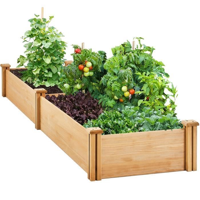 Yaheetech Carré Potager en Bois Bac Potager Surélevé Potager Extérieur-Intérieur