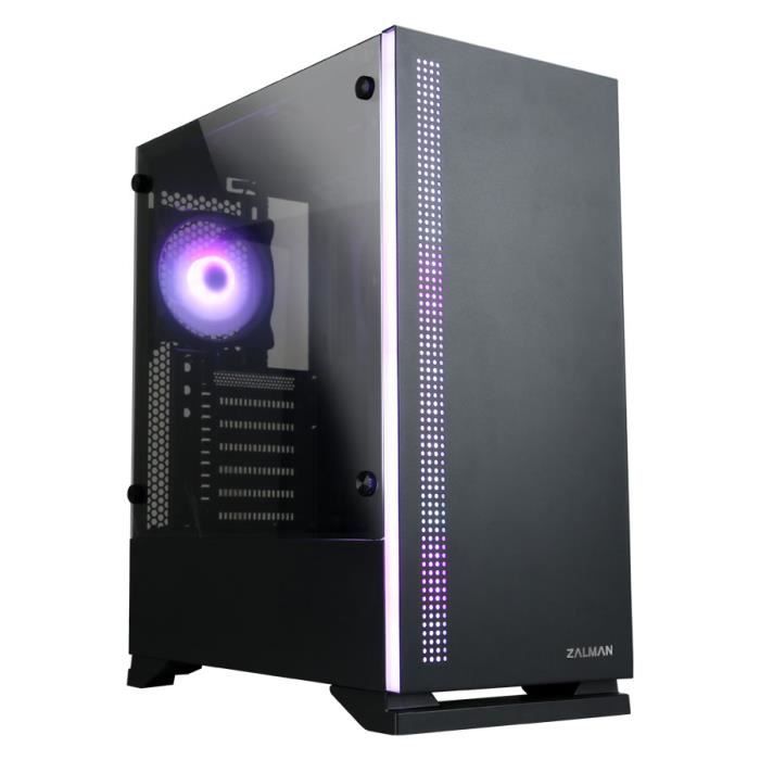 Zalman BOITIER PC S5 - Moyen Tour - Verre trempé - Format ATX (S5TGBK) Noir - vue 2