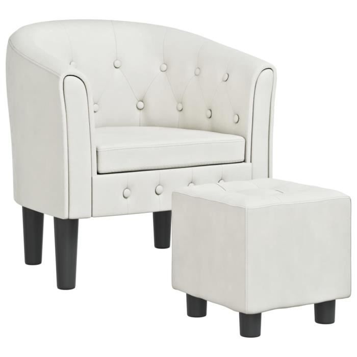 Fauteuil cabriolet - ZERODIS - LC033 - Similicuir blanc - Repose-pied inclus - 1 place