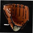 (Brown, 9.5inch) 1pc Sports Baseball et gant de Softball Professionnel Baseball et Mittball Mitt avec un pichet épaississant en cuir-1